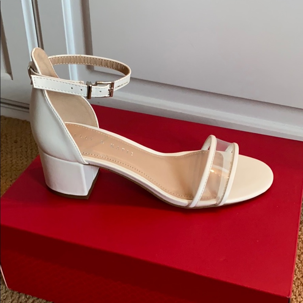 White Block Heels